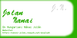 jolan nanai business card