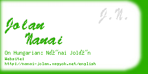 jolan nanai business card